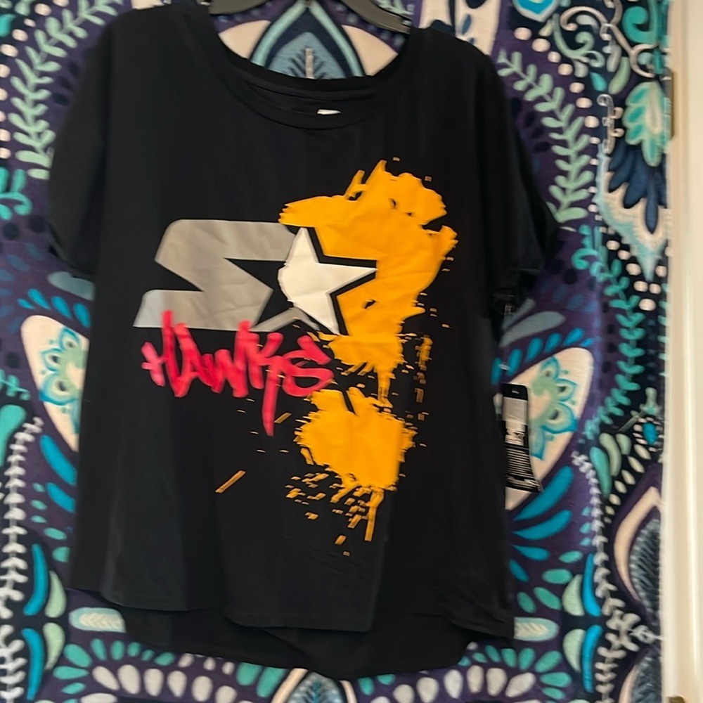 NWT Starter Atl Hawks side tie shirt L
